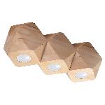 Stropna svetilka WOODY 3 iz naravnega lesa (36x12x12cm)