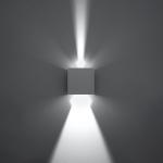 Stenska svetilka LUCA bela LED IP54 (10x10x10cm)