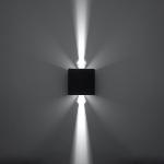 Stenska svetilka LUCA črna LED IP54 (10x10x10cm)