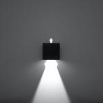Stenska svetilka LUCA črna LED IP54 (10x10x10cm)