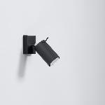 Stenska svetilka RING black a stikalo (8x8x16cm)