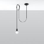 Obesna svetilka EDISON 1 črna (300x150x150cm)