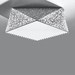 Stropna svetilka HEXA 35 srebrna (35x35x15cm)