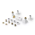 Set Terma DESIGN radiatorskih ventilov AllInOne, 3-osni term., kotna LEVA izvedba, bela