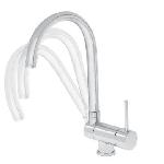 Armatura za kuhinjo Unitas Fresh 01138 - za pretočni grelnik s kotnimi ventili, pregibni J-izliv 200mm