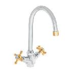 Armatura za umivalnik Unitas Stil 07062 - J-izliv 140mm Krom/Zlato