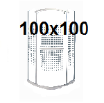 Polkrožne tuš kabine 100x100, drsno odpiranje