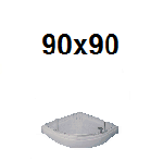 Polkrožne tuš kadi 90x90