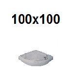 Polkrožne tuš kadi 100x100