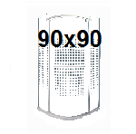Polkrožne tuš kabine 90x90, krilno odpiranje