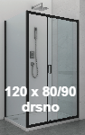 Pravokotne tuš kabine 120x80 in 120x90, drsno odpiranje