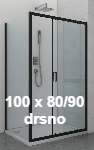 Pravokotne tuš kabine 100x80 in 100x90, drsno odpiranje